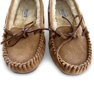 Portland Boot Company Tan Suede Leather Moccasins / Slippers Size 8M